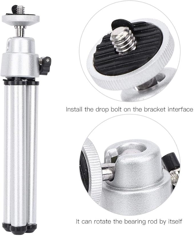 Keenso 3Pcs Universal Foldable Aluminium Alloy Stoving Varnish Mini Antishake Telescopic Tripod Telescoping Tripod Stand Monocular Telescope Camera Tripod