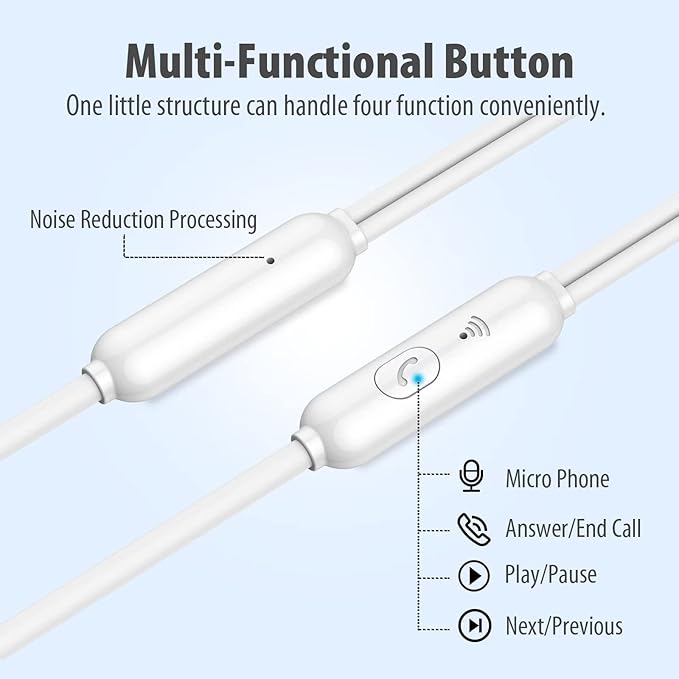 Earbuds Headphones 5 in One Pack, Wired Earbud with Heavy Bass Stereo Noise Blocking, Microphone, Compatible with iPhone, Android Phones, Laptops, Computers, iPad or Any Device with 3.5mm Interface