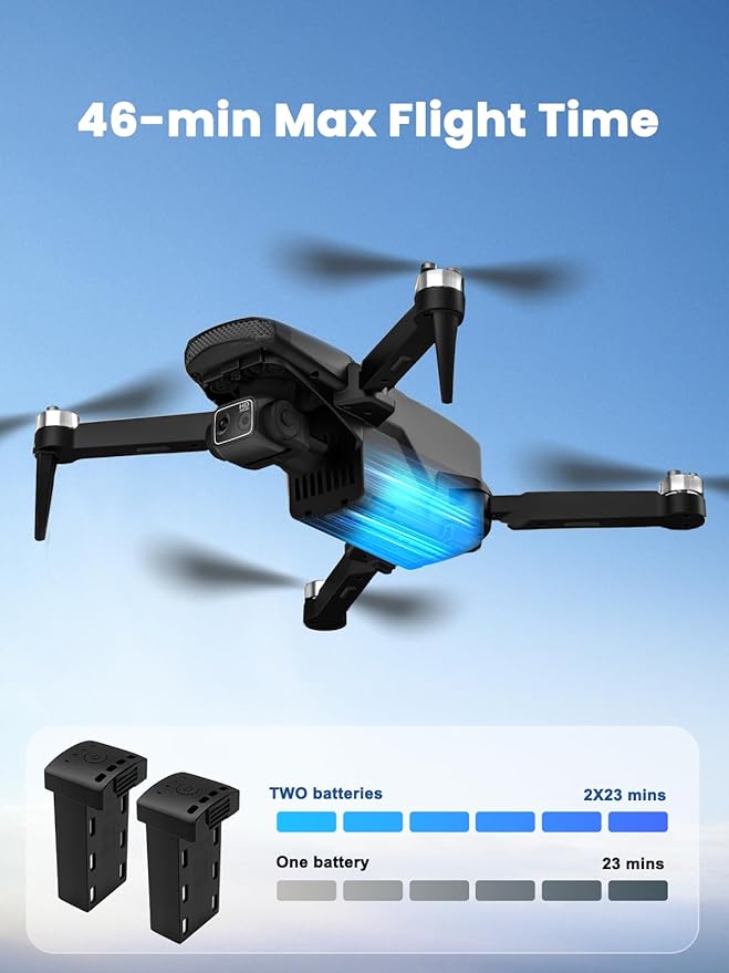 GPS Drone with Camera for Adults 4K, 5.5" Touchscreen Controller, 3-Axis Gimbal & EIS, 46 Mins Flight, 2KM FPV Transmission, Under 249g Foldable Quadcopter, Brushless Motors, Auto Return, Gift for Beginner