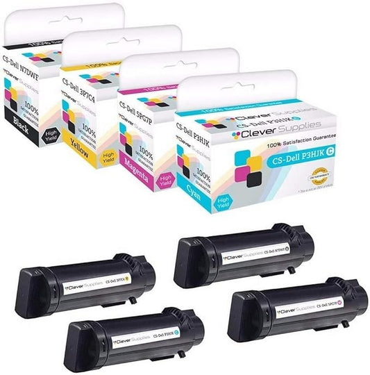 CS Replacement Toner Cartridge Compatible with Dell S2825cdn N7DWF Black P3HJK Cyan 5PG7P Magenta 3P7C4 Yellow H625cdw H825cdw S2825cdn 4 Color Set