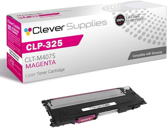 CS Replacement Toner Cartridge Compatible with Samsung CLP-325 CLT-M407S Magenta CLP Series CLP-320 CLP-320N CLP-321N Toner Cartridge Magenta