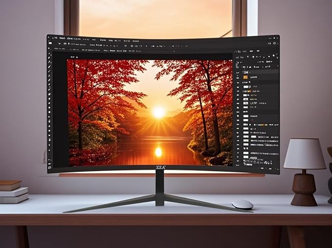 ZZA 27 Inch Gaming Monitor,27'' FHD Curved Monitor,280Hz Gaming Monitor,1ms Computer Monitor,Eye-Care Display with HDMI,DP,FreeSync,Wall Mountable for Office and Home