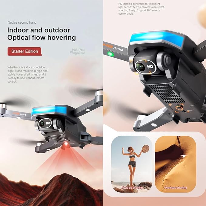 GPS Drones with Camera for adults 4K, Long Flight Endurance（50 minutes）, GPS 5G WIFI FPV Quadcopter for Beginners with Optical Flow Positioning,Brushless Motors,No obstacle avoidance, GPS Return Home,Include 2 batteries