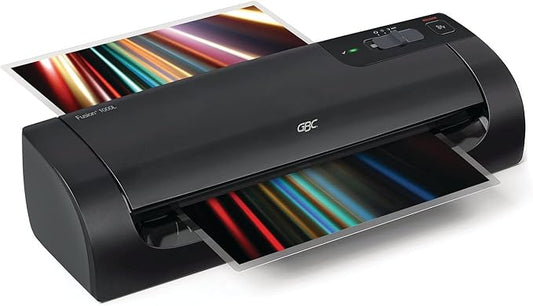 GBC Thermal Laminator Machine, Fusion 1000L, 9 Inch, 4 Min Warm-up, 3 or 5 Mil, with 10 EZUse Laminating Pouches for Home, Office and Classroom, Black (1703072)