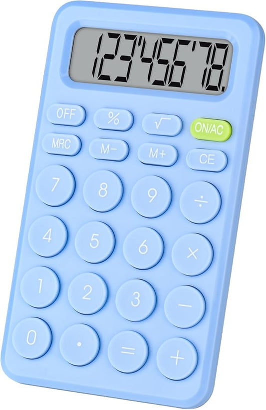 Basic 4 Function Calculator for Students and Office: Small, Portable, and Easy-to-use - Suitable for School and Office Essentials(Blue)