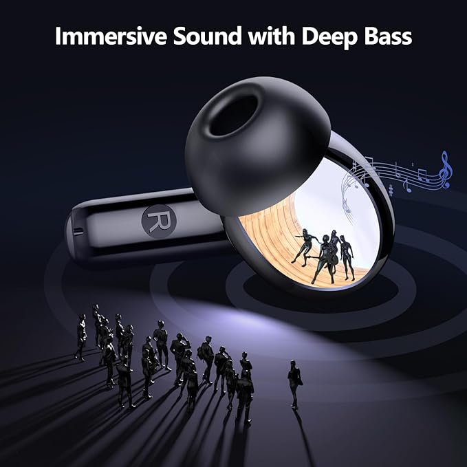 Wireless Earbuds, Bluetooth Earbuds with Bass Stereo Sound, Bluetooth 5.3 Headphones with LED Power Display 48Hours Playtime ENC Noise Cancelling Mic, in Ear Ear Buds IP7 Waterproof for Android iOS
