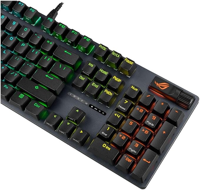 ASUS ROG Strix Scope II Wired Full Size Gaming Keyboard, 100% Layout Ergonomic Mechanical Keyboard with Pre-lubed ROG NX Snow Switches, PBT Doubleshot Keycaps, Streaming Hotkeys and Intuitive Controls