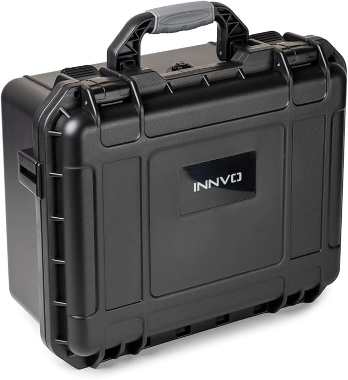 Waterproof Case for DJI Air 3S / 3 Fly More Combo Hard Shell Shockproof Case with Mesh Pocket for Accessories Custom-Fit Foam for Drone Controller Components Batteries Charger 14.2x6.3x11.4