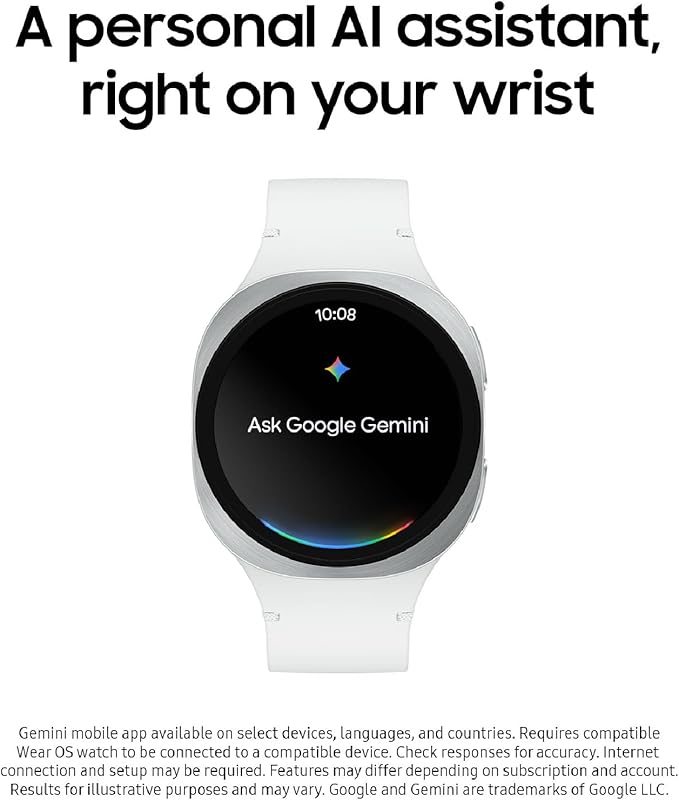 Samsung Galaxy Watch 8 (2025) 40mm LTE Smartwatch, Cushion Design, Fitness Tracker, Sleep Coaching, Running Coach, Energy Score, Heart Rate Tracking, Silver [US Version, 2 Yr Warranty]