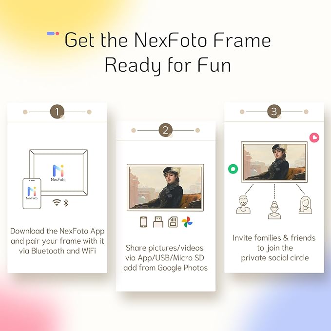 NexFoto Touchscreen Digital Picture Frame 15.6'', FHD WiFi Digital Photo Frame, 64GB Wood Electronic Picture Frame, Add Photos from Google Photos, Share Videos, for Mom, Birthday, Wood