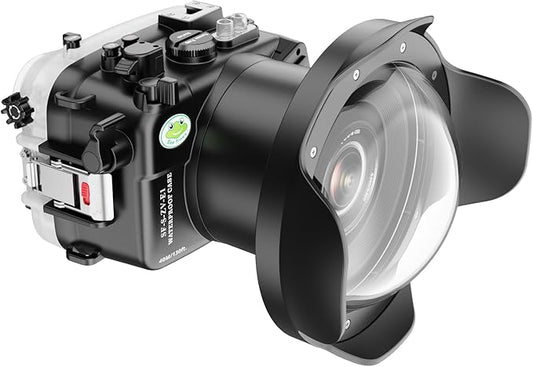 Sea frogs Camera Housing Compatible with Sony ZV-E1 with FE 16-35mm F4 ZA OSS Wide Angle Lens,Waterproof IPX8 Rated, 40m/130ft Depth Protection Underwater Camera Case, Ideal for Diving, Surfing