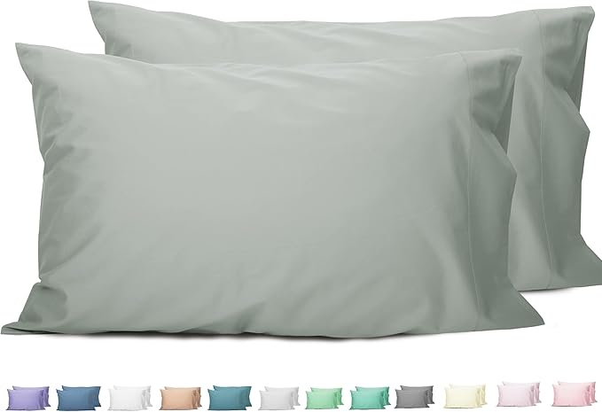 Sunflower King Pillowcases Set of 2, 100% Cotton King Pillow Cases 2, 20×40 inches Storm Grey, Soft and Breathable