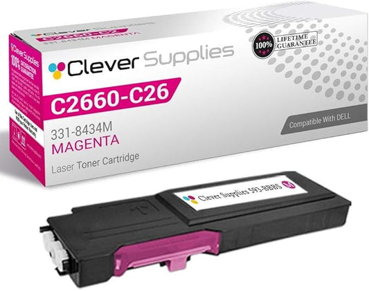 CS Replacement Toner Cartridge Compatible with Dell C2660DN 593-BBBS Magenta Color Laser C2660dn Color Laser C2665dnf