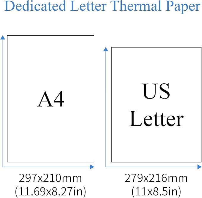 Thermal Printer Paper 8.5 x 11 Inch,100 Sheets Folding Thermal Paper, Lasting 3 years, US Letter Size Thermal Paper, Compatible with M08F/A40 Thermal Portable Printer, Continuous Folding(100 Sheets)