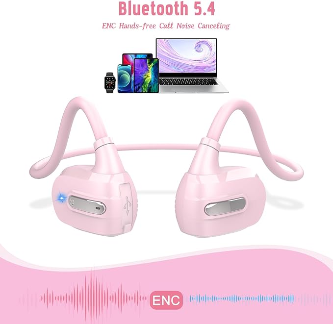 BANIGIPA Kids Headphones, Open Ear Headphones Comfortable for Teens Child Boys Girls, Wireless Bluetooth 5.4 Headset w/Mic for School/Tablet/Travel, 13g Ultra-Light, Protect Hearing, 10H Playtime