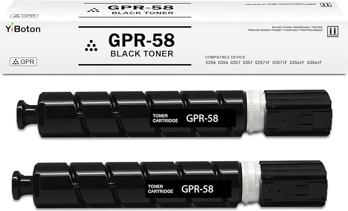 High Yield GPR-58 GPR58 Black Toner Cartridge for Imagerunner Advance iR-ADV C256 C256iF C257 C257iF C356 C356iF C357 C357iF Printers(2-Pack)