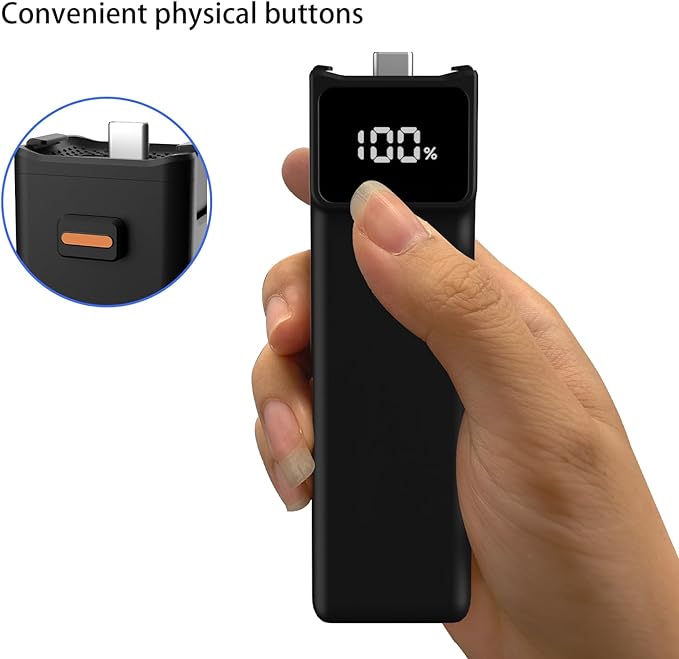 Battery Handle for DJI osmo Pocket 3 Battery Mobile Power Built-in 5000mAh 22.5W Reserved 1/4” Thread（USB-C Does not Support All Output）