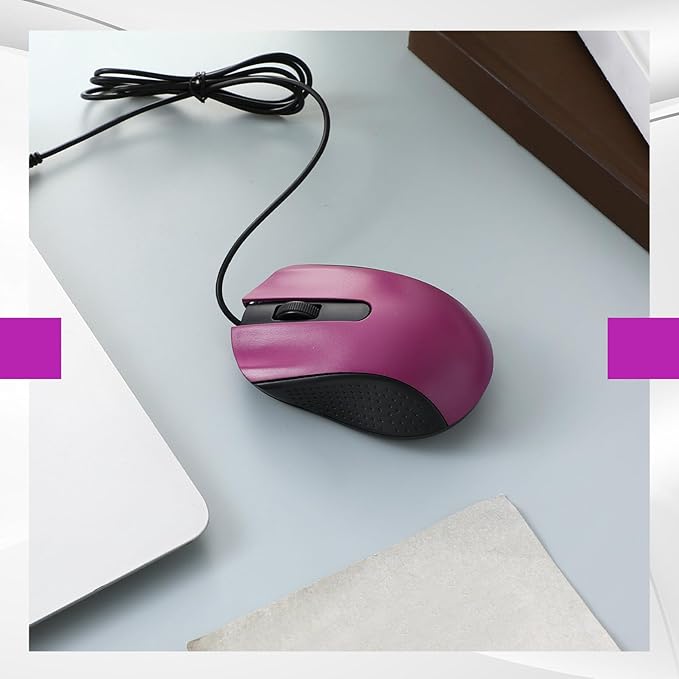 30 Pcs USB Wired Mouse Computer 3 Button Mice Bulk Corded USB Mouse for PC Desktop Laptop Computer Office School Home Classroom Supplies (Purple)