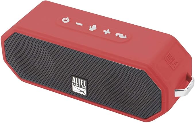 Altec Lansing LifeJacket H2O 4 - Waterproof Bluetooth Speaker, Durable & Portable Speaker with Voice Assistant, 10 Hour Battery Life & 100 Foot Range, True Red