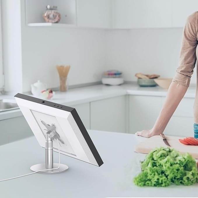 Stand for Echo Show 21 and 15 (1st, 2nd Gen), Adjustable Stand, Metal Table Holder, Alexa Show 15 2nd Generation Tilt Desk Holder (Silver)