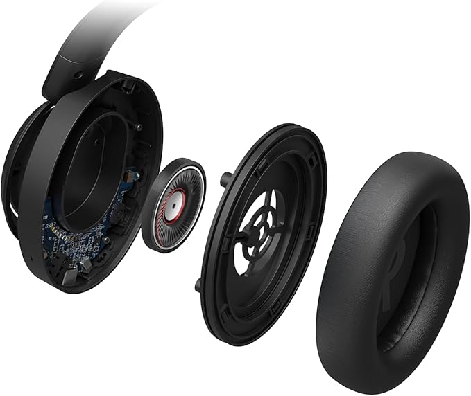 PHILIPS H6509 Wireless Headphones,Over-Ear Bluetooth Headphones with Noise Canceling Pro,Dynamic Bass,70H Battery Life,Fast Charging,Soft Ear Cups,Bluetooth 5.3, Multipoint Connectivity,App Control