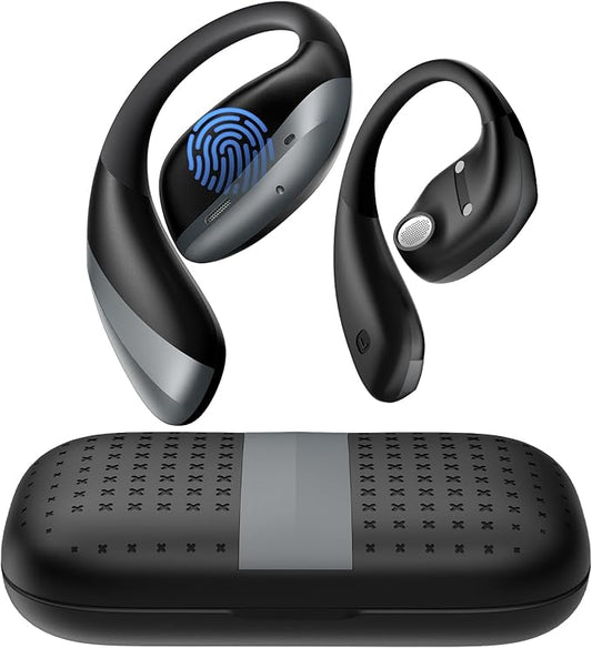 PSIER True Translation Earbuds Real Time Bluetooth 5.4 Open Ear Headphones, 134 Language Translator Earbuds with Mic Clear Call, Audifonos Traductores Inglés Español for Travel Meeting Learning, Black