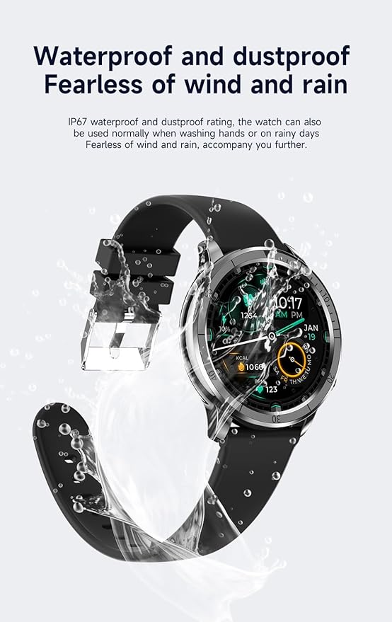 Smart Watch for Men Women (Answer/Make Calls), 1.46" IPS HD Screen, Fitness Tracker, 100+ Sport Modes, Blood Oxygen/Sleep/Heart Rate Monitor, IP67 Waterproof, Smartwatch for Android iOS, Black