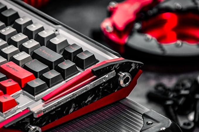 Black Diamond RT Hall Effect Magnetic Gaming Keyboard 75%, 0.04mm Accuracy, 8k Polling Rate, 0.25ms Latency, Leaf Spring Mount Mechanical Feel, Custom Fixed-Wall Magnetic Switch, Shadow Crimson