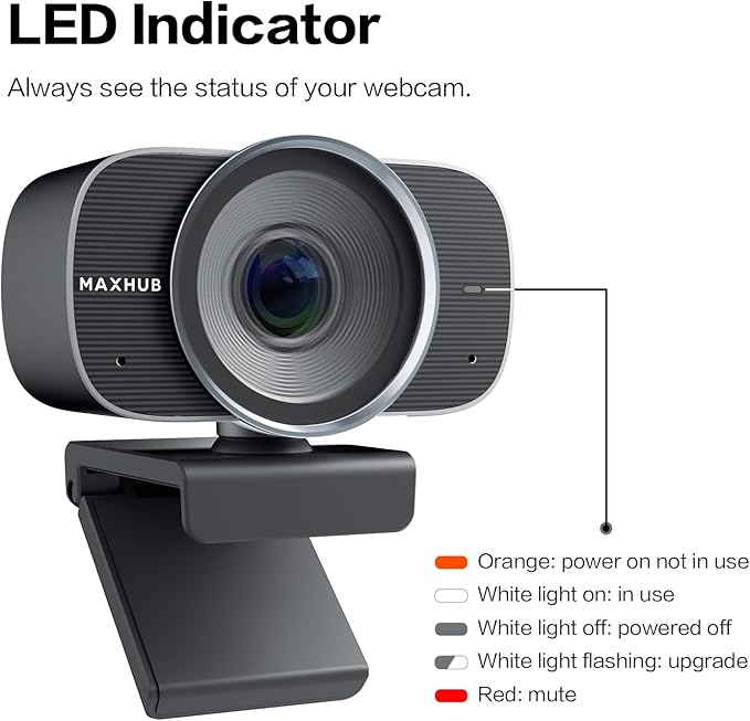 4K USB Video Conference Camera - 120° Wide Angle, Auto Framing Webcam for Mac PC Meetings, 1/2.3" CMOS Sensor Noise Reduction, USB Type-C Connect Laptop PC, Certified for Microsoft Teams