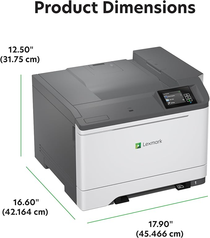 LEXMARK CS531dw Color Laser Printer with Wireless connectivity, Gigabit Ethernet, Single Sheet Multipurpose Feeder and Multiple Media Sizes Supported.(50M0020)