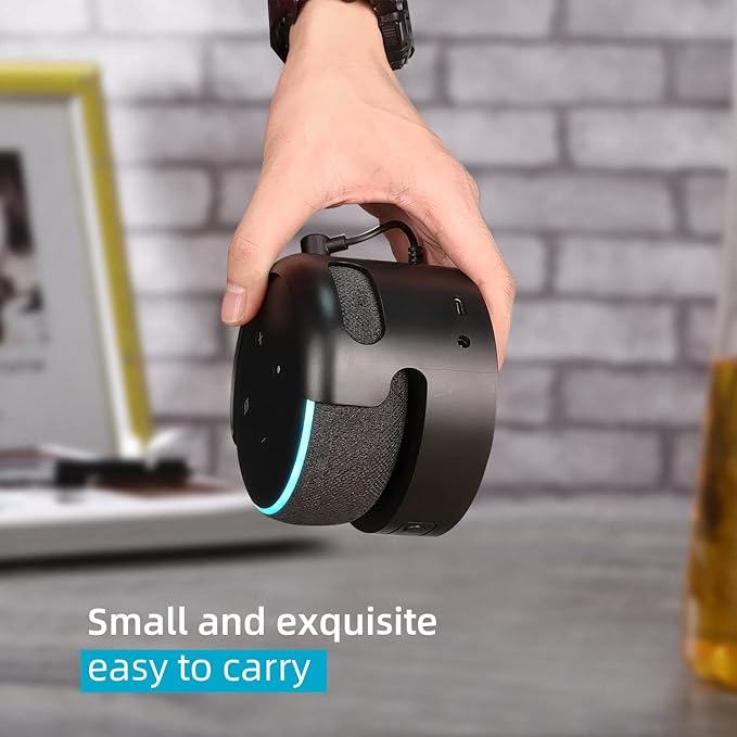 Echo Dot 3 Battery Base, Portable Dot 3rd Gen Mini 2 Battery Base, 10400 mAh 16 Hours Work Time, Black(not Including dot Speaker)