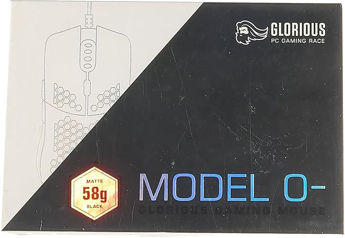 Glorious Model O- (Minus) Compact Wired Gaming Mouse - 58g Superlight Honeycomb Design, RGB, Pixart 3360 Sensor, Ambidextrous, Omron Switches - Matte Black