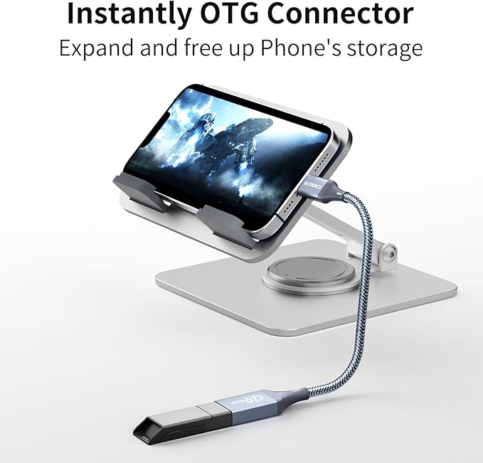 USB C to USB Adapter 2 Pack: USB Female to USB C Male OTG Cable - 10Gbps SuperSpeed Data Transfer for MacBook Pro/iPad Air, iPhone 16 15 Pro Max (0.59ft, Grey)