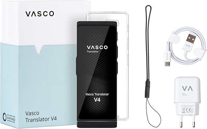 Vasco V4 Language Translator Device | 112 Languages | Free Lifetime Internet in Almost 200 Countries | Pearl White
