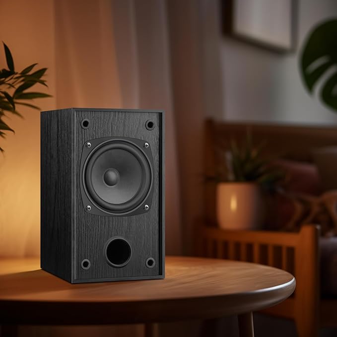 30W*2 Passive Bookshelf Speakers for Record Players and Home Theater Systems, Midrange and High-Frequency Stereo Speakers, Indoor Rear Surround Speakers, Requires a Receiver or Amplifier,Black