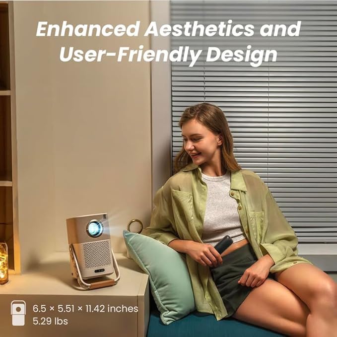 [Sound by JBL& Built-in Battery] Yaber T2 Outdoor Projector with WiFi 6 and Bluetooth, Native 1080P Smart Projector for Inside Outside,Compatible with TV Dongle(Not included)(Camouflage Handle)