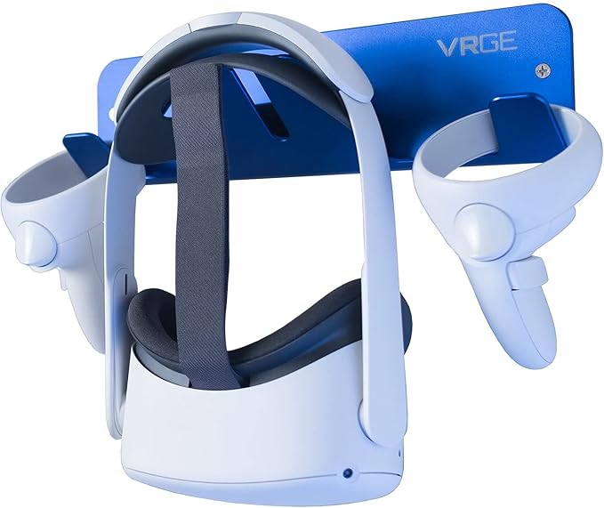 VRGE VR Wall Mount Storage Stand Hook - for Meta/Oculus Quest 3/2 - Rift-S - HTC Vive Pro - PS5 VR2 - Valve Index and Mixed Reality Headsets