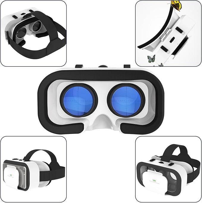 Virtual Reality Headset for Phone with Controller, 3D VR Glasses Adjustable VR Virtual Reality Goggles, Compatible 4.7-6.5 inch for iPhone & Android, for Movies Games（Black）