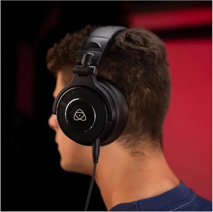 Atomos StudioSonic Professional Wired Over-Ear Headphones Studio Monitor Sound Quality for Recording, Mixing & Content Creation Black