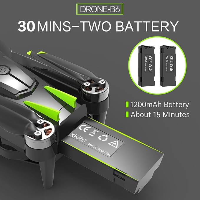 Drone with Camera 4K for Beginners, Brushless Motor Drone with 40 Mins Long Flight Time Altitude Hold Obstacle Avoidance RC Quadcopter Toys Gifts For Kids Adults, Green