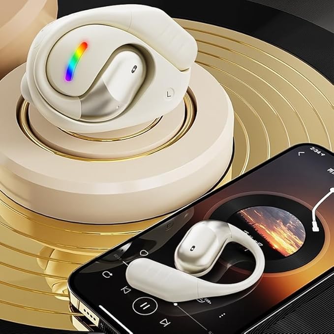 Sports Open Earbuds With Over ear Hooks and Neck Sling,Open Ear-hook headphones Wireless Bluetooth 5.4,HiFi Sound Clear Calling,waterproof,Around the ear headset fit for Workout running exercise Gym