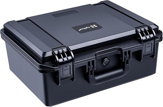 Lykus HC-3820 Waterproof Hard Case with Customizable Foam Insert, Interior Size 14.96x11.02x6.5 in, Suitable for camera, lens, drone, mic, flashlight, projector, electronics, tools, and more