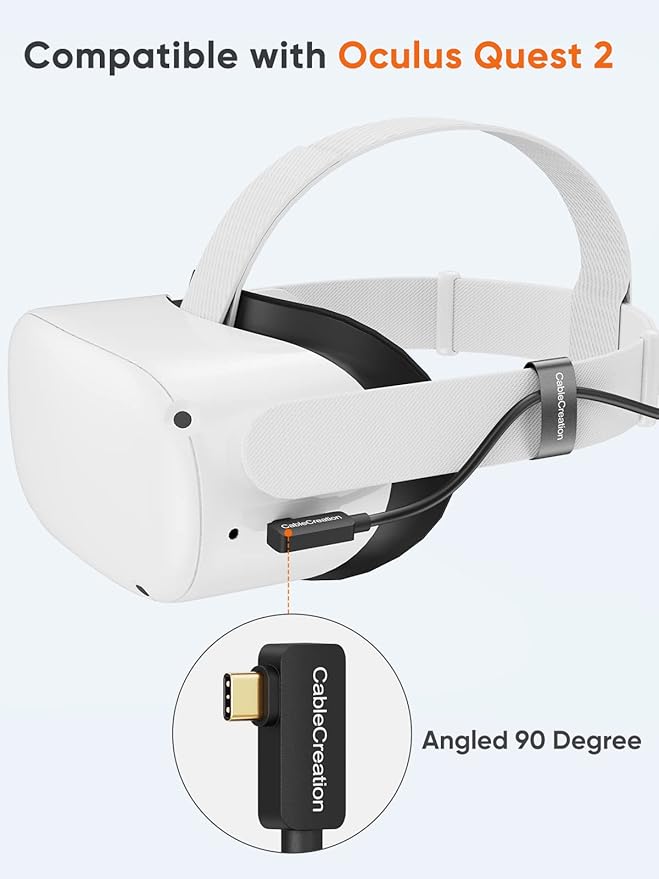 CableCreation -Upgraded Version USB C Fiber Optic Link VR Cable 16FT, USB C 3.2 Gen2 Cable USB C to C 10 Gbps Highly Speed Data Compatible with Quest 3/Quest 2 Virtual Reality Headsets and Gaming PC