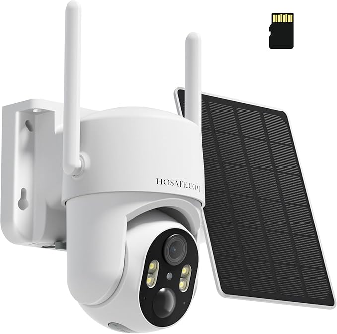 Wireless Security Camera Outdoor, 360° PTZ Remote Cameras for Home Security Solar Powered, 2K 3MP Surveillance & Security Cameras with Spotlight Color Night Vision, PIR Sensor, 2-Way Audio