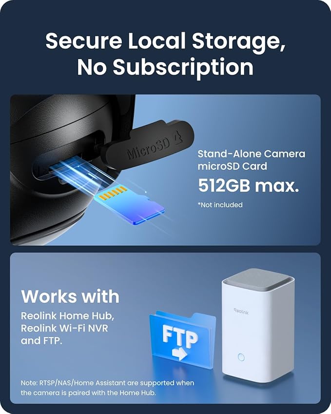 REOLINK 4K Solar Security Cameras Wireless Outdoor, 360° Pan Tilt, 8MP Color Night Vision, 2.4/5 GHz Wi-Fi 6, No Monthly Fee, Home Hub Compatible, Argus PT 4K+ 3W Solar Panel (Black)