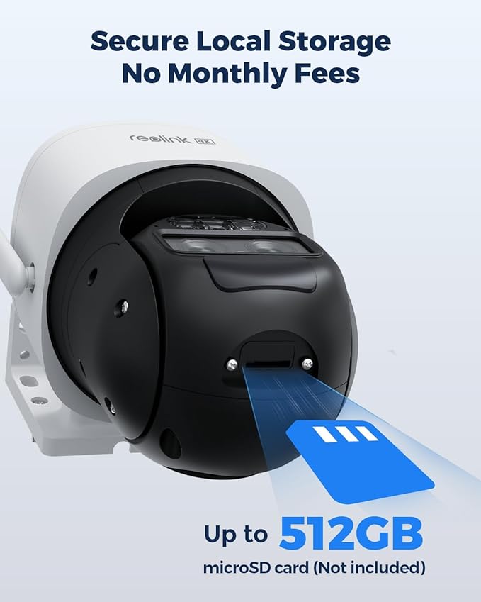 REOLINK TrackMix+Solar Panel, 4K Solar Security Cameras Outdoor with Auto Tracking, 360° Pan Tilt, 8X Hybrid Zoom, Color Night Vision, Smart AI Detection, No Subscriptions, Home Hub Compatible