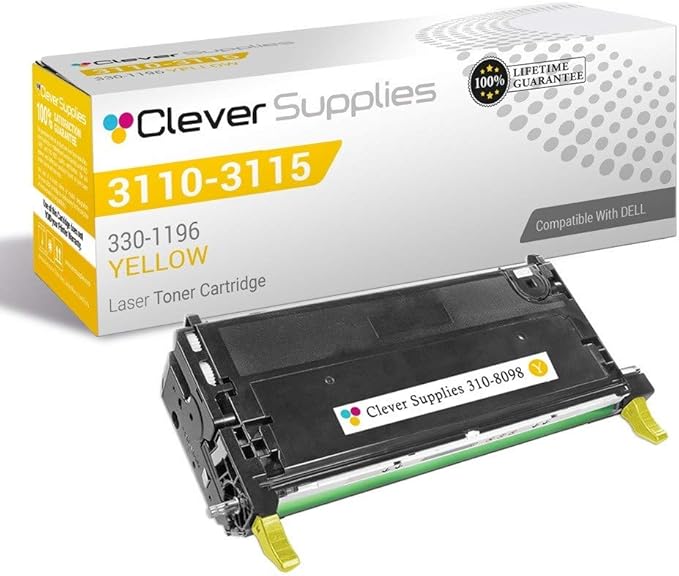 CS Replacement Toner Cartridge Compatible with Dell 3110 310-8098 Yellow Color Laser 3110cn Color Laser 3115cn Multifunction 3115cn
