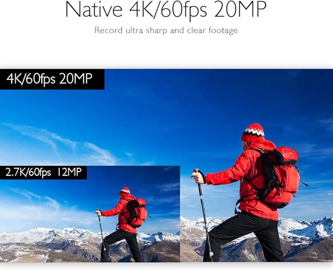 AKASO V50 Elite 4K60fps Touch Screen WiFi Action Camera Voice Control EIS 131 feet Waterproof Camera 8X Zoom Remote Control (with 64GB MicroSD Card)