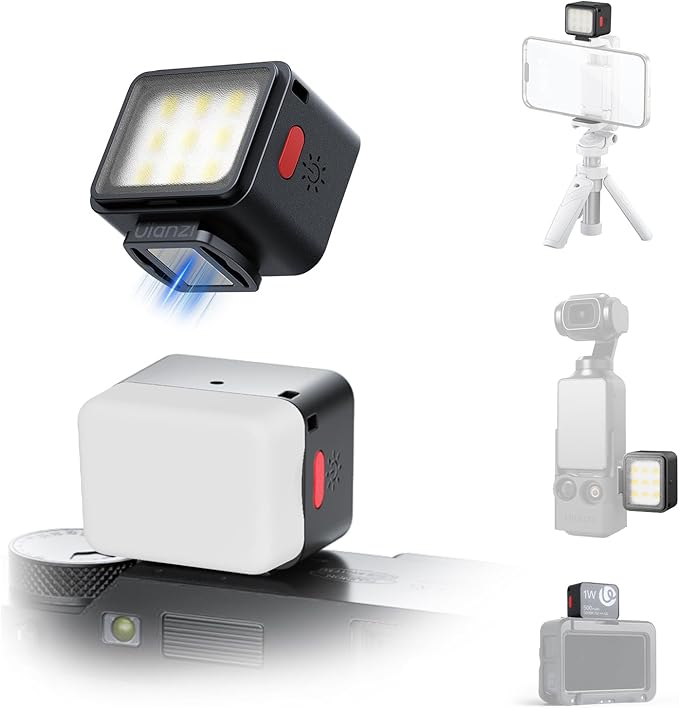 ULANZI DG01 Mini Cube Phone Light Portable LED Camera Light for DJI OSMO Pocket 3 Action Camera Sony zv-e 10 Canon r550,Support Magnetic Attraction & Type-C Charging for ULANZI JJ02 Tripod