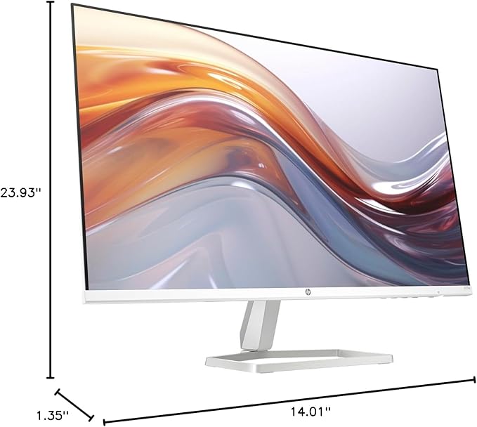 HP 27 Monitor with Dual 2W Speakers (Replaces M27fwa) 27" 100Hz IPS FHD 99% sRGB 300 Nits Display, Adjustable Tilt, Flicker-Free, Anti-Glare, Eye Ease, White/Silver w/DKZ USB Port Expander (2 Pack)
